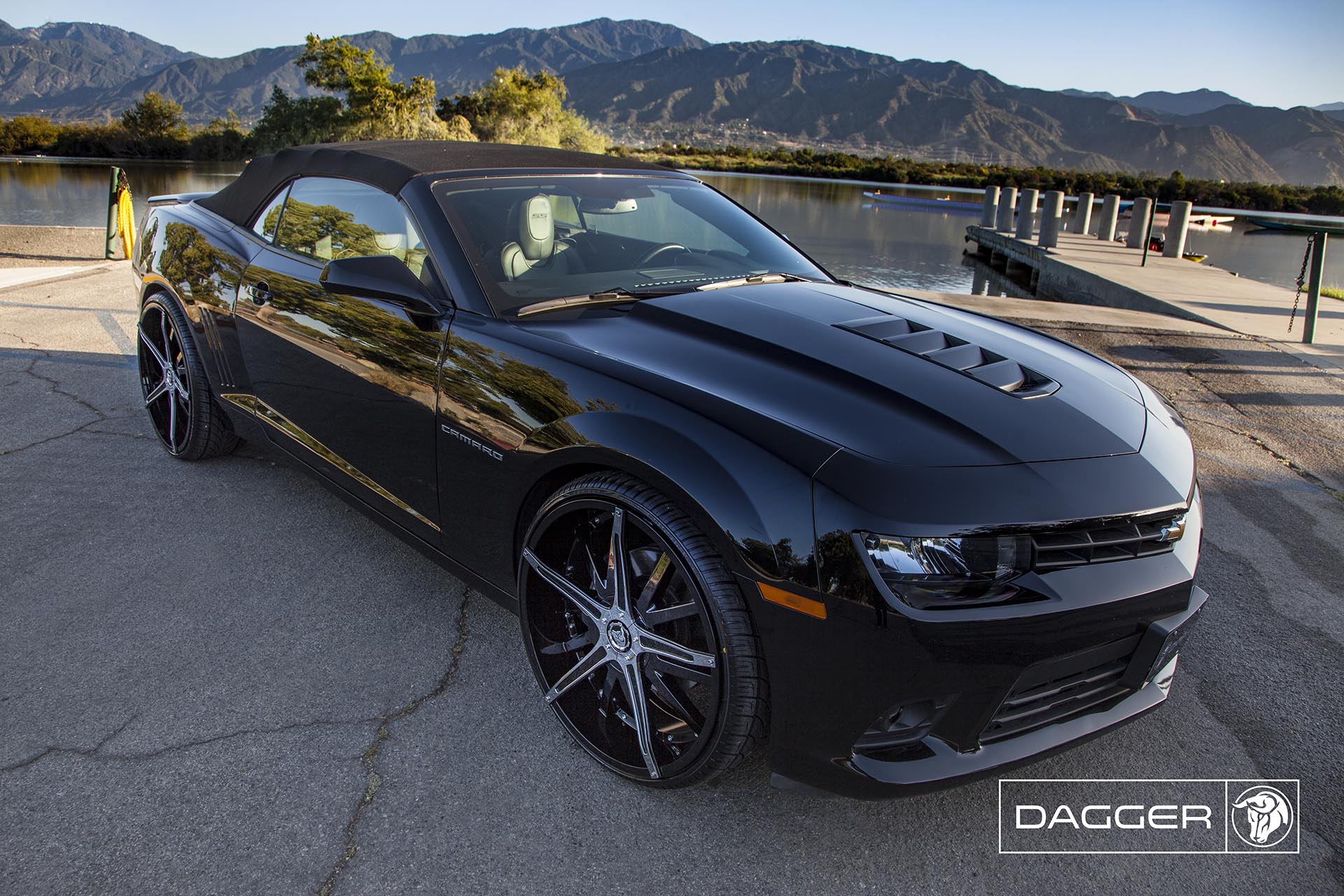 Diablo 24″ Daggers on a Black Camaro - Diablo Wheels USA