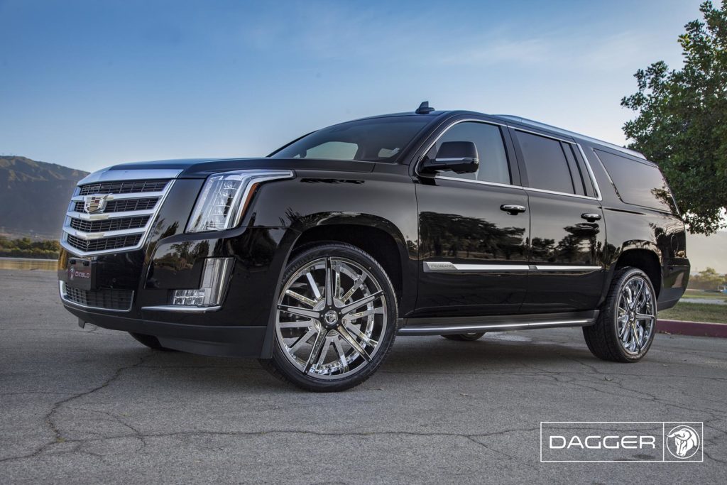 Diablo 26″ Chrome Dagger Wheels on a Cadillac Escalade – Diablo Wheels USA