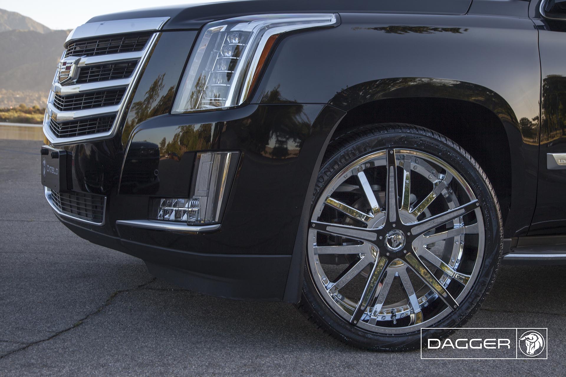 Diablo 26″ Chrome Dagger Wheels On A Cadillac Escalade Diablo Wheels Usa